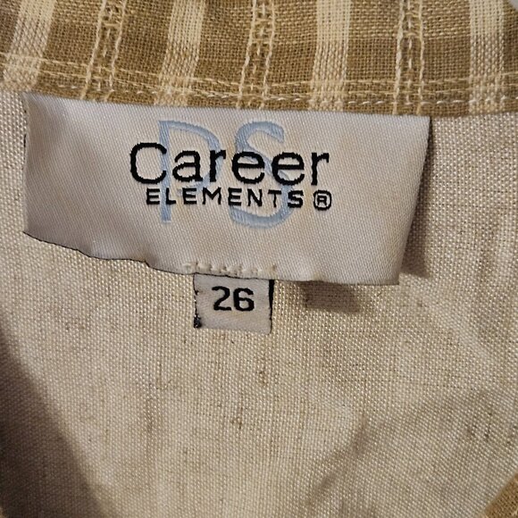 Vintage PS Career Elements Patchwork Blouse Short Sleeves Plus Size 26 - Picture 4 of 4